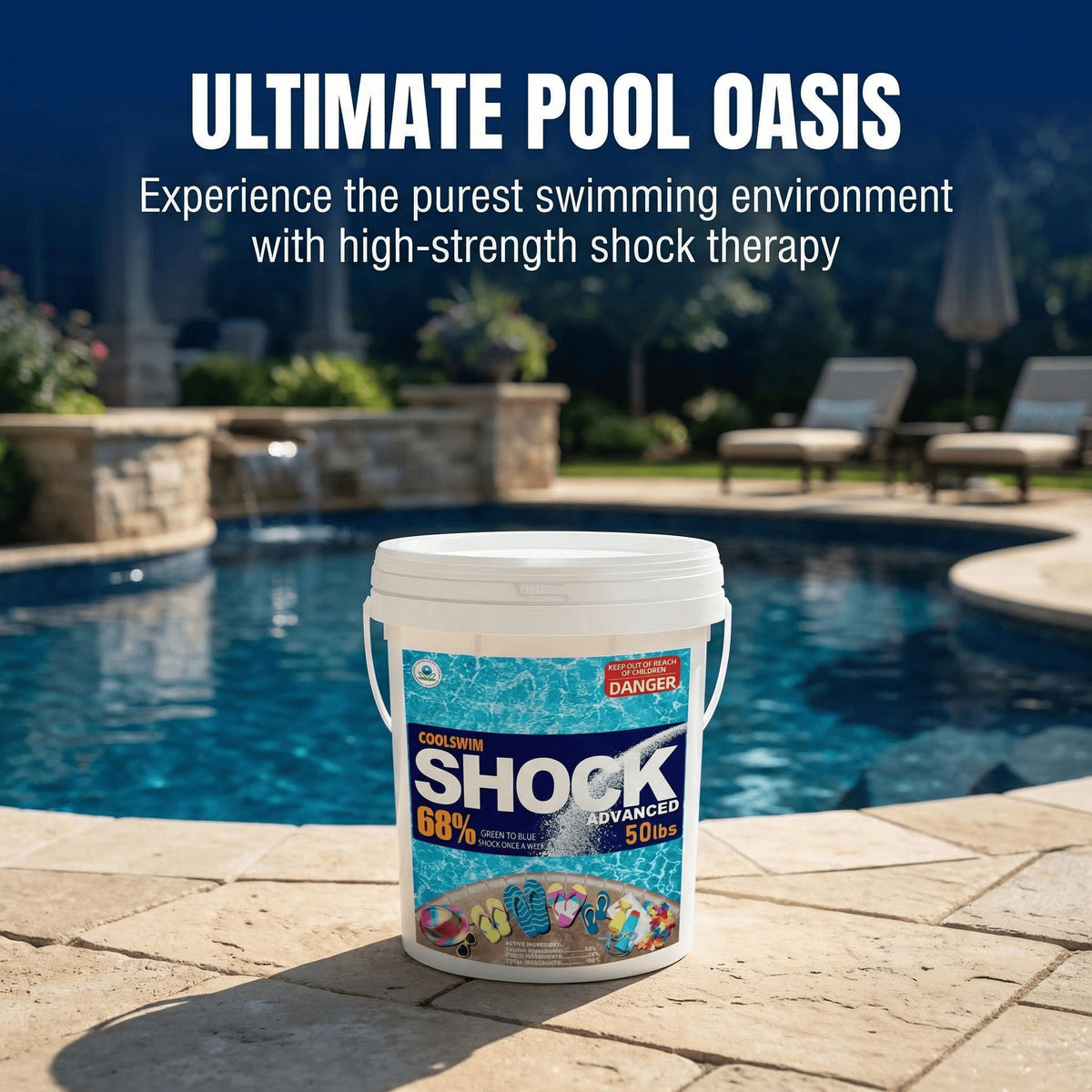 50 lbs Pool Shock 68% Calcium Hypochlorite Chlorine Granules