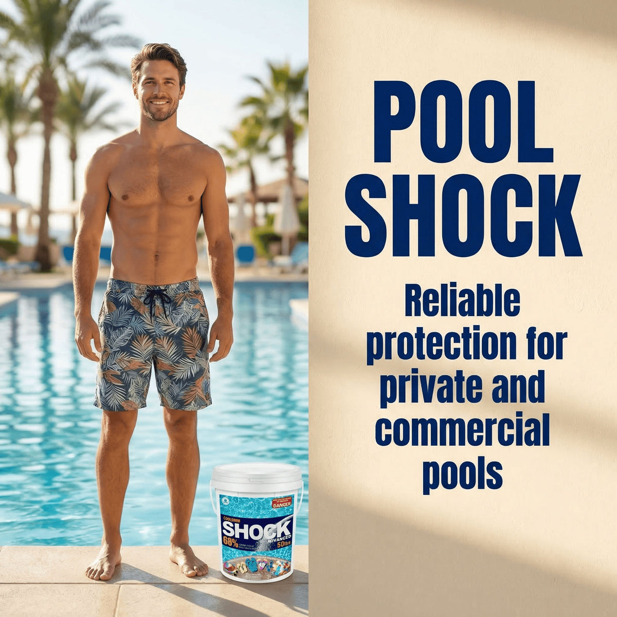 50 lbs Pool Shock 68% Calcium Hypochlorite Chlorine Granules