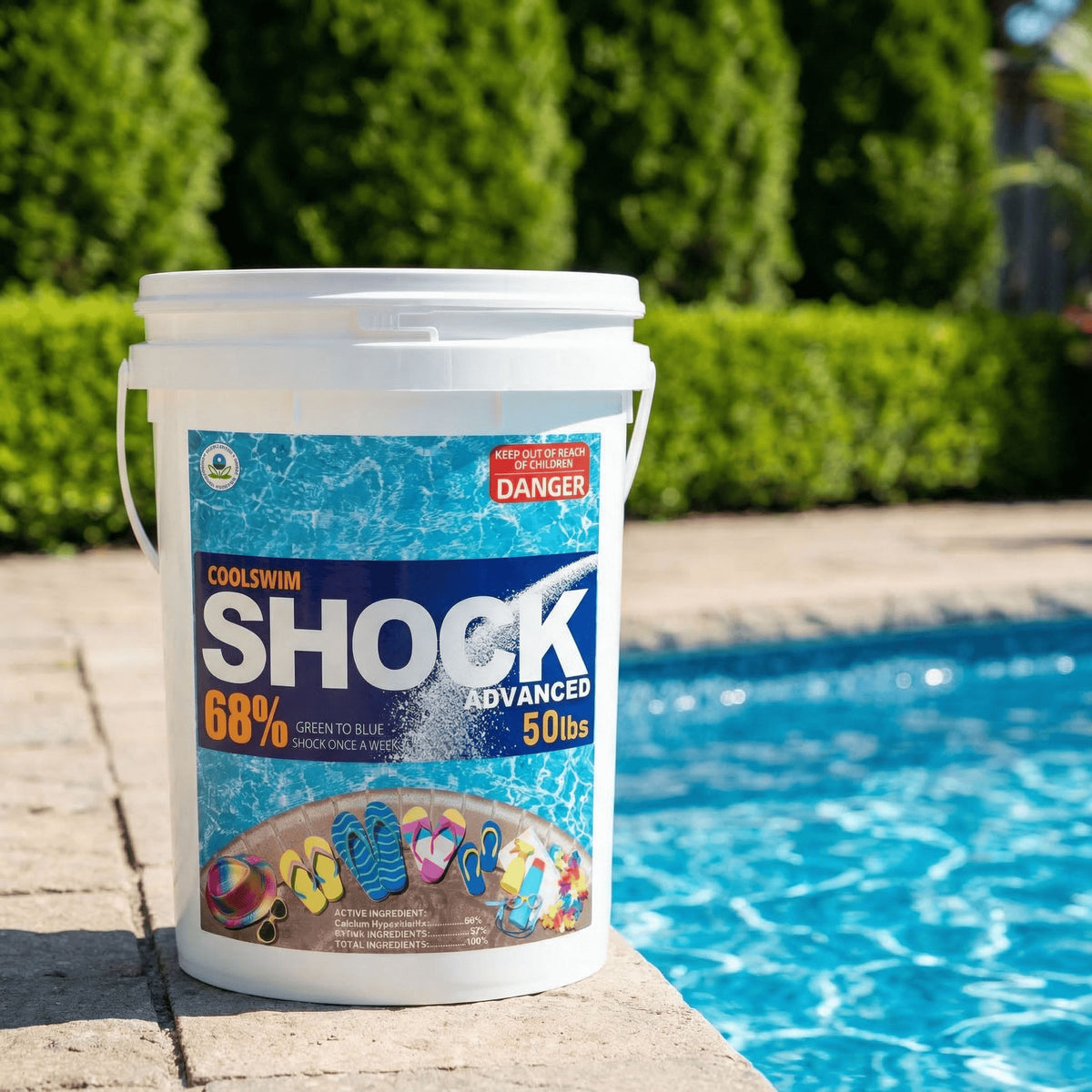50 lbs Pool Shock 68% Calcium Hypochlorite Chlorine Granules