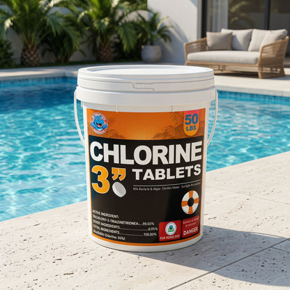 50 lbs 3-Inch Stabilized Chlorine Tablets (90% Available Chlorine)