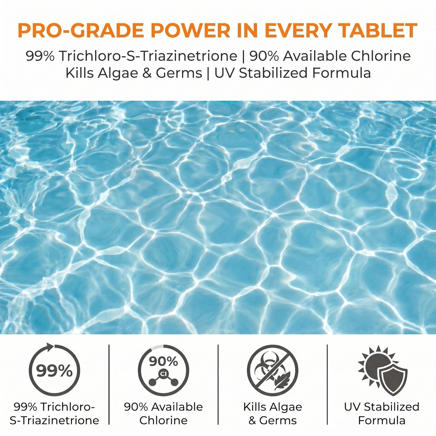 50 lbs Chlorine Tablets for Pool 3 inch